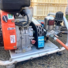 中古品 丸山 マルヤマ セット動噴 MS200動力噴霧器 給水、排水ホース•約30mホース•ノズル付きの画像