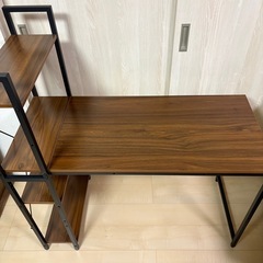 棚付きデスク 幅110cm｜省スペース＆収納◎｜状態良好の画像