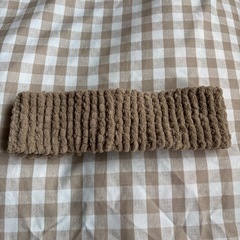 ヘアーバンドモコモコニットハンドメイドの画像