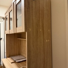 LOWYA（ロウヤ）ゴミ箱収納場所付き食器棚 幅90cmの画像