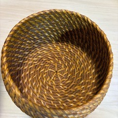 蓋付きラタンバスケット　かご　2個セットの画像