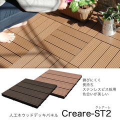 人工木 ウッドデッキパネル60枚の画像