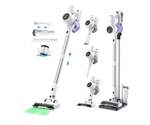 ★購入者決定しました★掃除機 コードレス【2026年先行発売！業界初除菌機能搭載・75Kpa真超強力吸引・12層HEPA濾過・史上最軽量・65分連続稼働・置くだけ充電スタンド】 Temaku サイクロン軽量 掃除機 コードレス 強力 伸縮型パイプ/自立式/革新版グリーンLEDライト/ 550Ｗ 絡まないヘッド 着脱式バッテリー 低騒音 フロア/カーペット/ソファー/カーテン/本棚/車