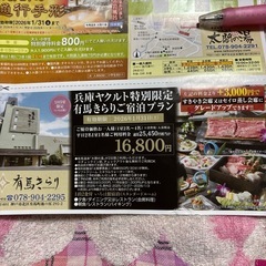 再入荷..今季ラストの1枚！！有馬温泉太閤の湯太閤の通行手形.お得な割引券一枚毎月行けますの画像