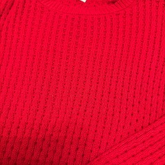 赤ニット　インナー必須　130の画像