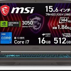 新品　MSI Core i7 RTX 3050 Thin-15の画像