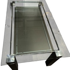 ガラステーブル 大型 リビングテーブル　幅150cm 奥行90cm 高さ70cmの画像