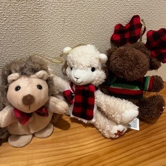 クリスマス動物ぬいぐるみ6体セットの画像