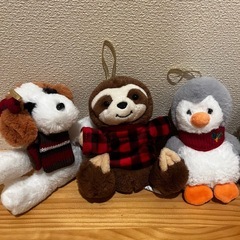 クリスマス動物ぬいぐるみ6体セットの画像