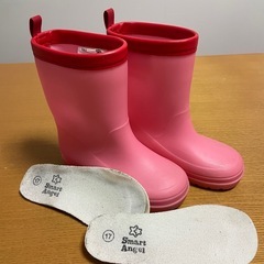 【良品】西松屋　Smart Angel 長靴 ピンク 17サイズ^_^ソール部もしっかりあります♪の画像