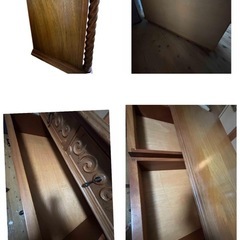 海外アンティーク家具☆彫刻装飾付き木製タンス 引き出し☆の画像