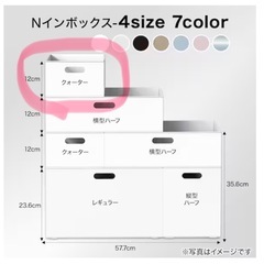 ニトリ Nインボックス クォーター ホワイト4個セットの画像