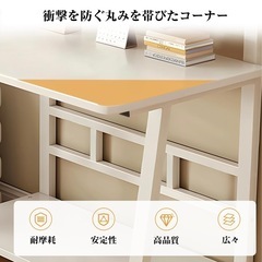 パソコンテーブル　白　ホワイト　学習机　　　の画像