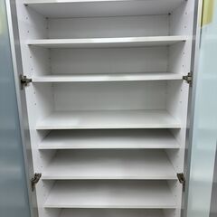 【ジャングルジャングル滋賀草津店】ジモティ来店特価!!　食器棚　ホワイト　J-2512141の画像