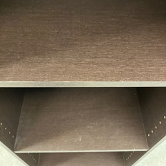 サ2512-212 ワイヤーバスケット付き カラーボックス ダークブラウン 3段 キズ汚れ有りの画像