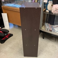 サ2512-212 ワイヤーバスケット付き カラーボックス ダークブラウン 3段 キズ汚れ有りの画像