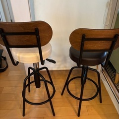 カウンターチェア　昇降式　２脚セットの画像