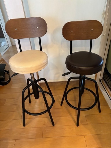 カウンターチェア 昇降式 2脚セット