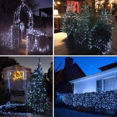 新品同様4セット売り【イルミネーション】5m50個 LED 電池 リモコン 8種点灯 白の画像