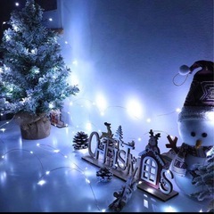 新品同様4セット売り【イルミネーション】5m50個 LED 電池 リモコン 8種点灯 白の画像