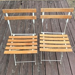 木製 折りたたみ椅子 フォールディングチェア 2脚セットの画像