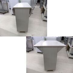 扉付きキッチンワゴン キッチン収納 幅89 ホワイト キャスター付き ワゴン 収納家具 バタフライ 札幌市厚別区 厚別店の画像