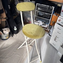 セット 折りたたみ椅子 コンパクト チェア 座面高60cm 軽量 背もたれ ハイチェアーの画像