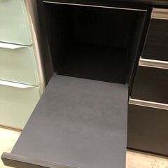 【ジャングルジャングル石津店】松田家具　システムキッチンボード　ブラック　おしゃれ　モイス加工　高級家具　ヘティヒ製レール　幅120cm キッチンボード　キッチンカウンター　ハイタイプ　食器棚　 新生活 収納 堺市 西区 東区 北区 南区 堺区 石津の画像