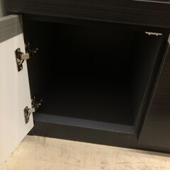 【ジャングルジャングル石津店】松田家具　システムキッチンボード　ブラック　おしゃれ　モイス加工　高級家具　ヘティヒ製レール　幅120cm キッチンボード　キッチンカウンター　ハイタイプ　食器棚　 新生活 収納 堺市 西区 東区 北区 南区 堺区 石津の画像