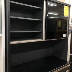 【ジャングルジャングル石津店】松田家具　システムキッチンボード　ブラック　おしゃれ　モイス加工　高級家具　ヘティヒ製レール　幅120cm キッチンボード　キッチンカウンター　ハイタイプ　食器棚　 新生活 収納 堺市 西区 東区 北区 南区 堺区 石津の画像