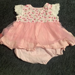 maujonjon チェリー柄 フリル付き ロンパース 横開き 70の画像