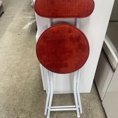 リサイクルショップどりーむ天保山店　No5411 折りたたみイス　丸イス　背もたれあり　簡易チェア　デスク用　の画像