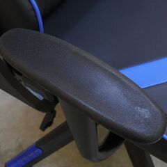 ≪zyt2652ジ≫ MESE RACING ゲーミングチェア 合皮 黒青 ブラック/ブルー 昇降/リクライニング/ハイバック/PCチェア/中古家具/リユースストレージ仙台 071220-02の画像