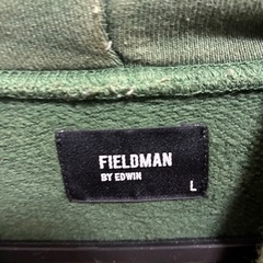 FIELDMAN BY EDWIN オリーブグリーン フード付きパーカーの画像