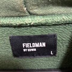 FIELDMAN BY EDWIN オリーブグリーン フード付きパーカーの画像