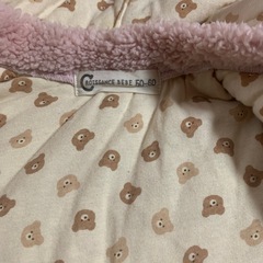 くろわっさんすべべ くま ピンク カバーオール 50-60の画像