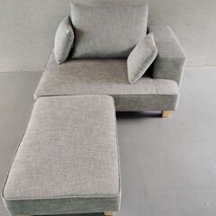 【美品・お届けも可能です】LOWYA（ロウヤ）ソファ＆オットマンセット ソファー ソファベッド 2人掛け の画像