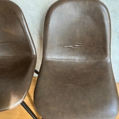 サカベ Baron ダイニングチェアー2脚組 PUレザー 座面高45cm ダークブラウン いす イス 椅子 CLF-21DBRの画像