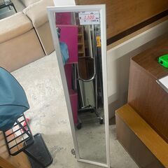 リサイクルショップどりーむ天保山店　No5379 姿見　鏡　白　スタンドなし　立てかけタイプの画像