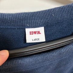 EDWIN ネイビー ロゴ トレーナー Lサイズの画像
