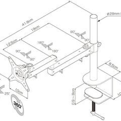 グリーンハウス 液晶 モニターアーム 4軸 クランプ式 GH-AMC03の画像