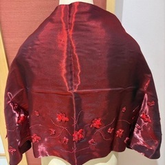 定価3万円刺繍ハンドバッグ　ストール付　ワインレッド　和装　洋装の画像