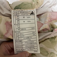 厚めの羽毛布団の画像