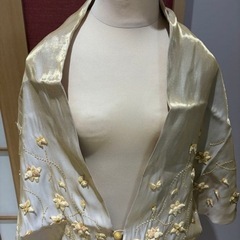 　定価3万円刺繍ハンドバッグ　ストール付　クリーム　和装　洋装の画像