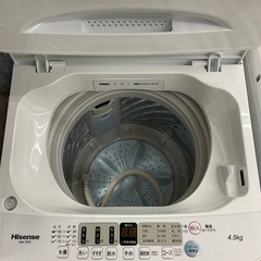 ハイセンス 4.5kg全自動洗濯機 HW-T45F 2022年製の画像