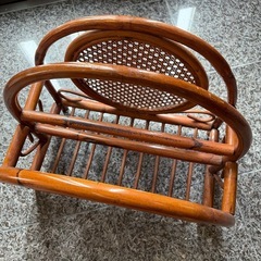 ラタン　マガジンラック　シューズラック　ビンテージ　アンティークの画像