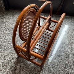 ラタン　マガジンラック　シューズラック　ビンテージ　アンティークの画像