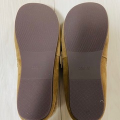 モカシン　スエード　ブラウン　モコモコ　22.5cmの画像