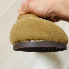 モカシン　スエード　ブラウン　モコモコ　22.5cmの画像