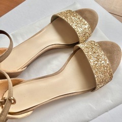 【無料】ゴールドラメ サンダル（24cm）の画像